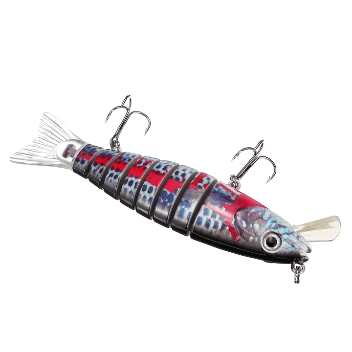 ZANLURE 15.5Cm Fishing Lure 8-Segement Pike Lure with Mouth Swim Bait Fishing Bait - MRSLM