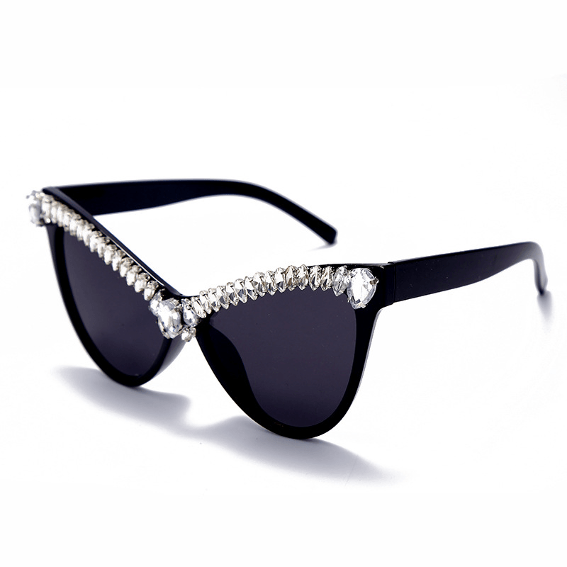 Handmade Rhinestone Fashion Cat Eye Sunglasses - MRSLM