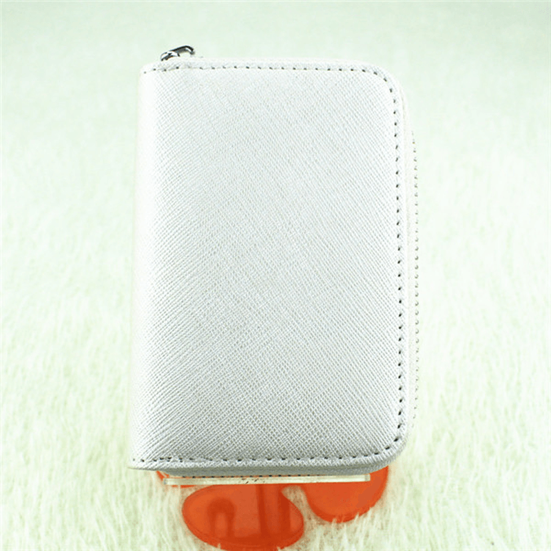 RFID Protection Zipper 9 Card Holder Portable Vintage Short Purse Coin Bags - MRSLM