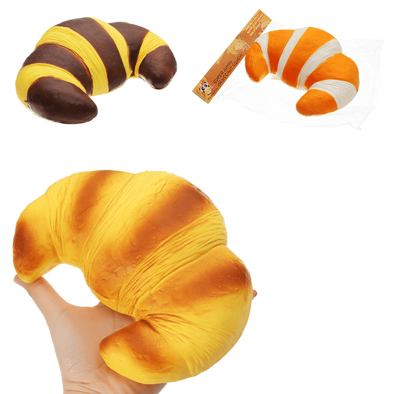 Squishyfun Jumbo Croissant Squishy Bread Super Slow Rising 18X12Cm Squeeze Collection Toy Fun Gift - MRSLM