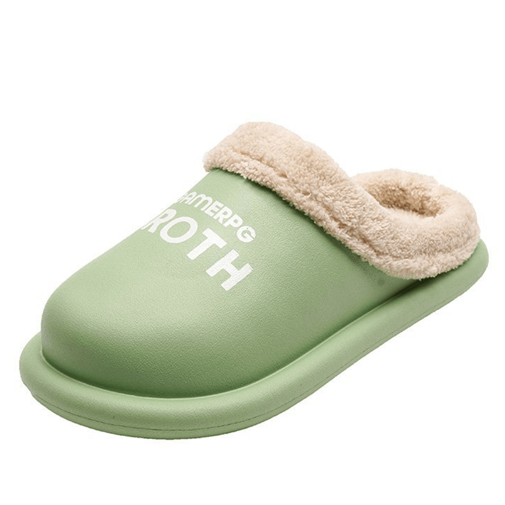 Women Comfy Winter Warm Waterproof Plush Indoor Slippers - MRSLM