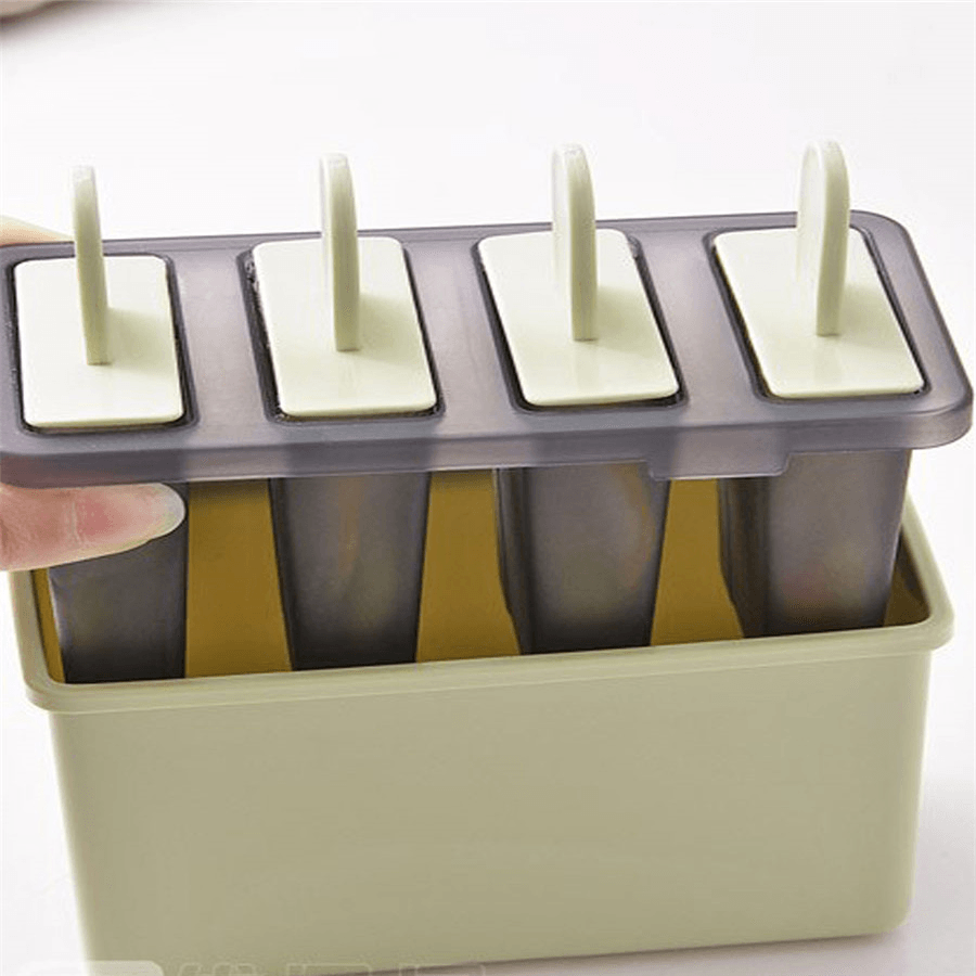 Popsicle Ice Cream Mold Homemade Simple Ice Mold 4-Grid Ice Tray - MRSLM