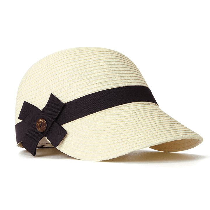 Woman Straw Hat Visor Riding Breathable UV Protection Cap - MRSLM