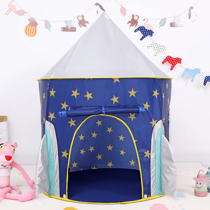 Ipree® Folding Kids Play Tent Rocket Ship Children Playhouse Tent Outdoor Garden Game Camping Room Bady Gift - MRSLM