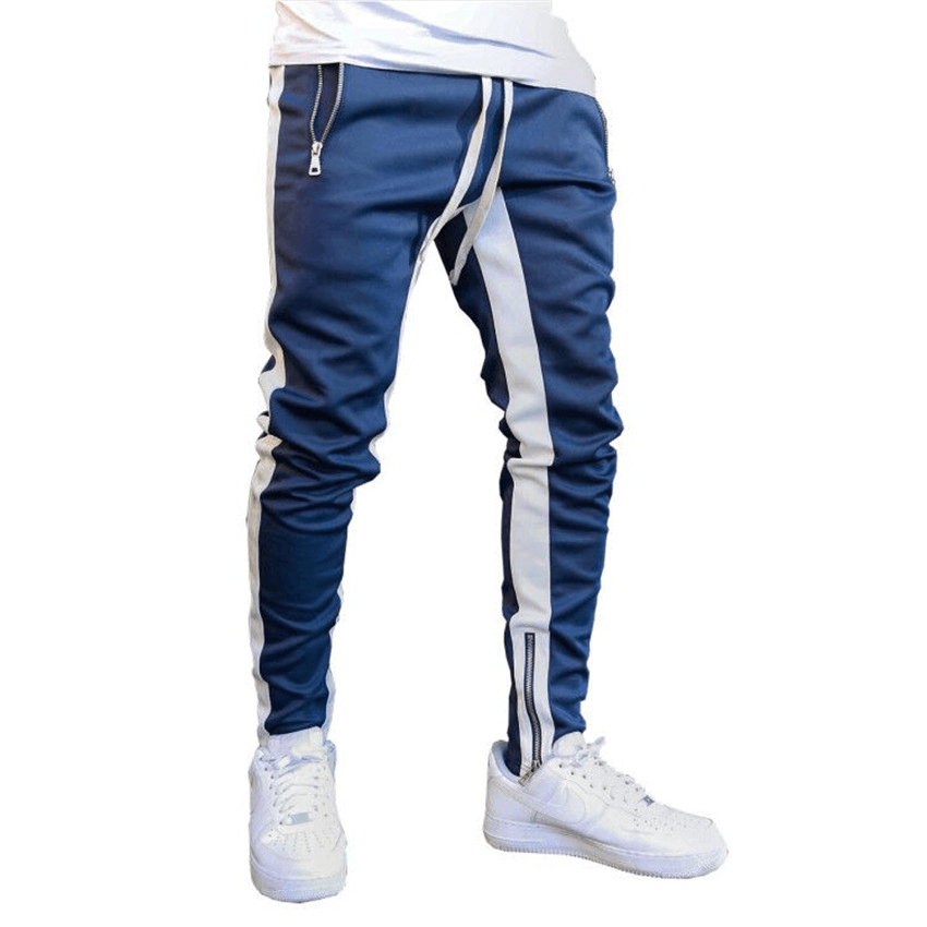 Long Trousers Zipper Men'S Trousers Sports Pants Running Pants Double Pocket Zipper Pants - MRSLM