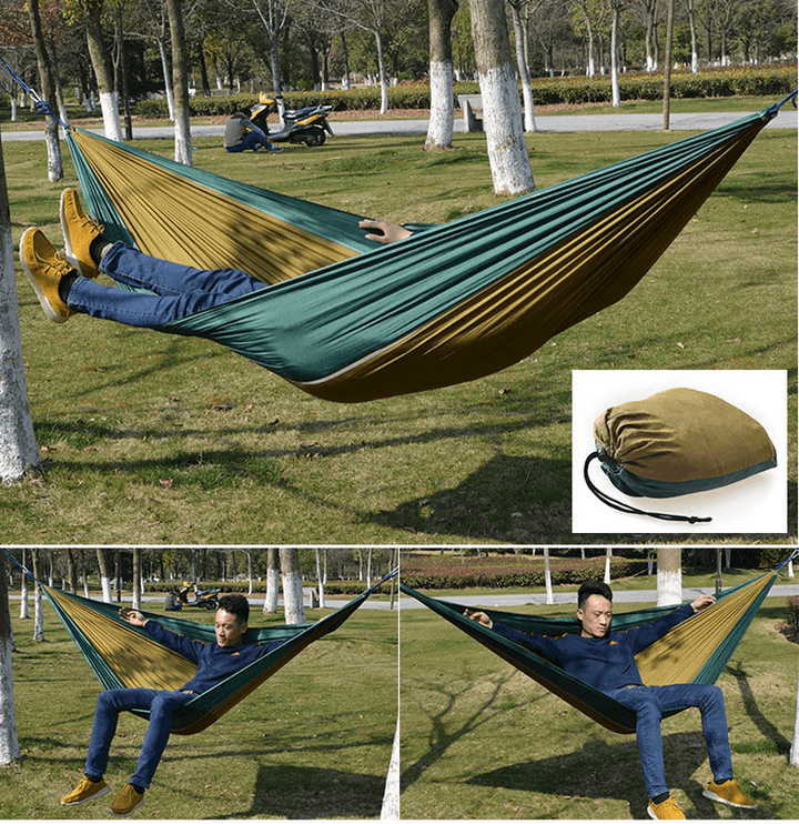 Outdoor Camping Hammock Parachute Cloth Lightweight Nylon Portable Hammock for 1-2 People 260 X 140CM - MRSLM