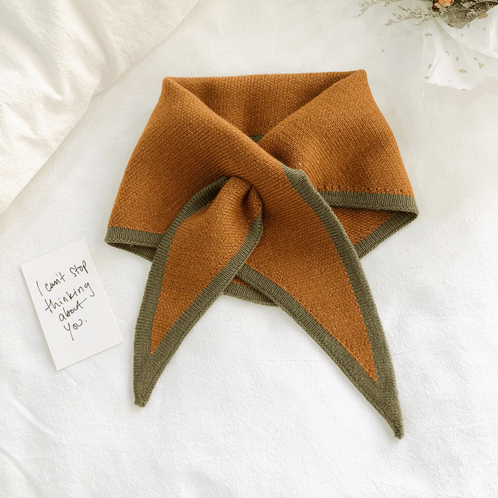 Autumn and Winter Triangle Knitted Shawl Style Women'S Outer Scarf - MRSLM