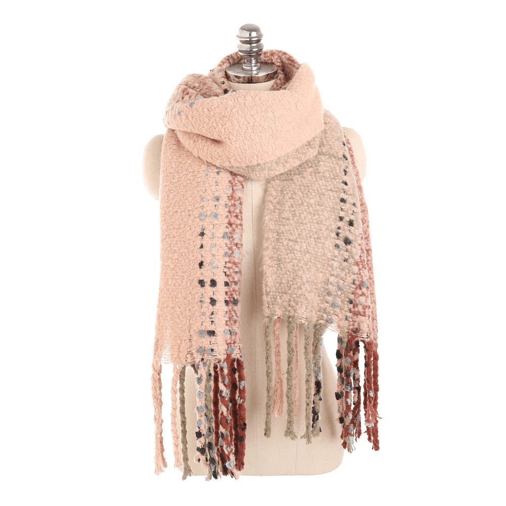 190*56 CM Women Winter Warm Vintage Artificial Cashmere Scarf with Tassel Long Shawl - MRSLM