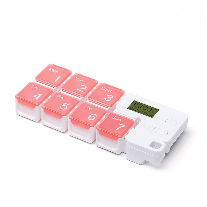 IPREE Smart Pill Storage Box Electronic Timing Reminder Pill Alarm Timing Pill Organizer Tablet Container Case - MRSLM