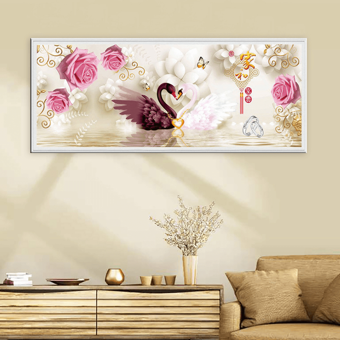 DIY Embroidery 5D Diamond Painting Swan Cross Stitch Full Bead Kit Home Decor - MRSLM