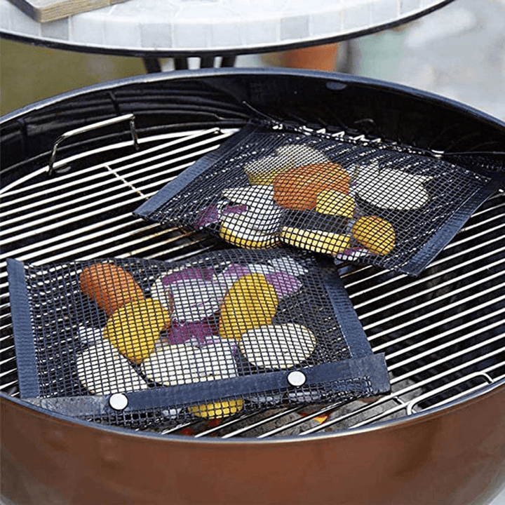 1 PC Non-Stick Barbecue Mesh Mat Bag Reusable Cooking Grill BBQ Mat Baking Net Bag Outdoor Camping Picnic - MRSLM