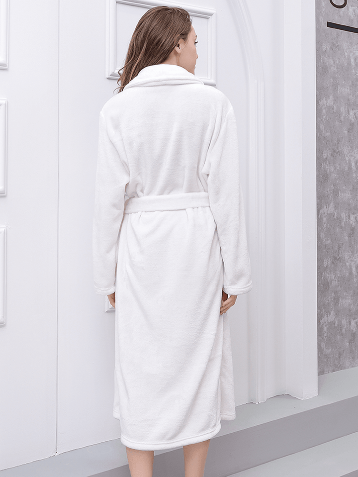 Long Sleeve Kimono Robe with Hood Longline Nightgown - MRSLM