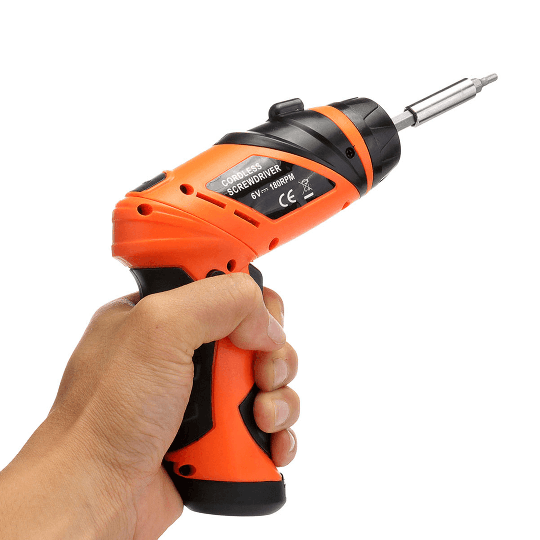 6V Foldable Electric Screwdriver Power Drill Battery Operated Cordless Screw Driver Tool - MRSLM