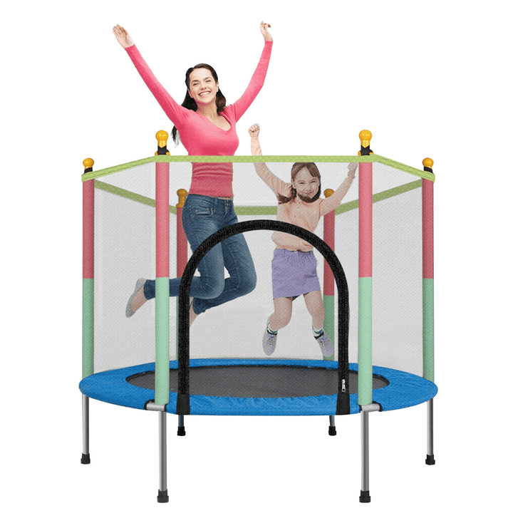 55'' Kid Jumping Trampoline Safety Net Enclosure Jump Sport Exercise Equipment Max Load 200Kg - MRSLM