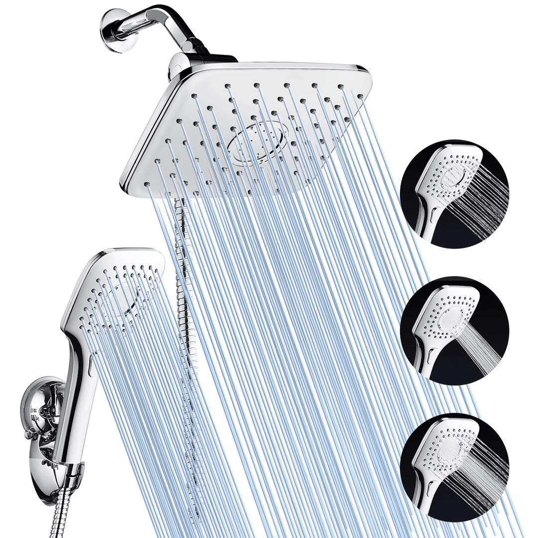 SPA Bathroom Shower Set Rain Shower Head Bath Shower with Hand Shower Faucets Rainfall Showers - MRSLM