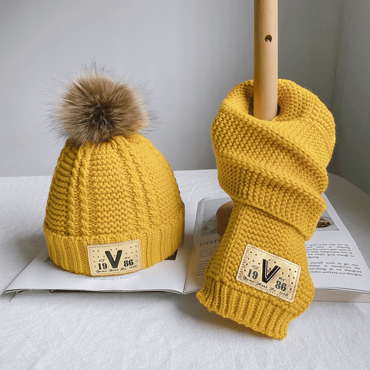 Children'S Hat and Scarf Two-Piece Autumn and Winter - MRSLM