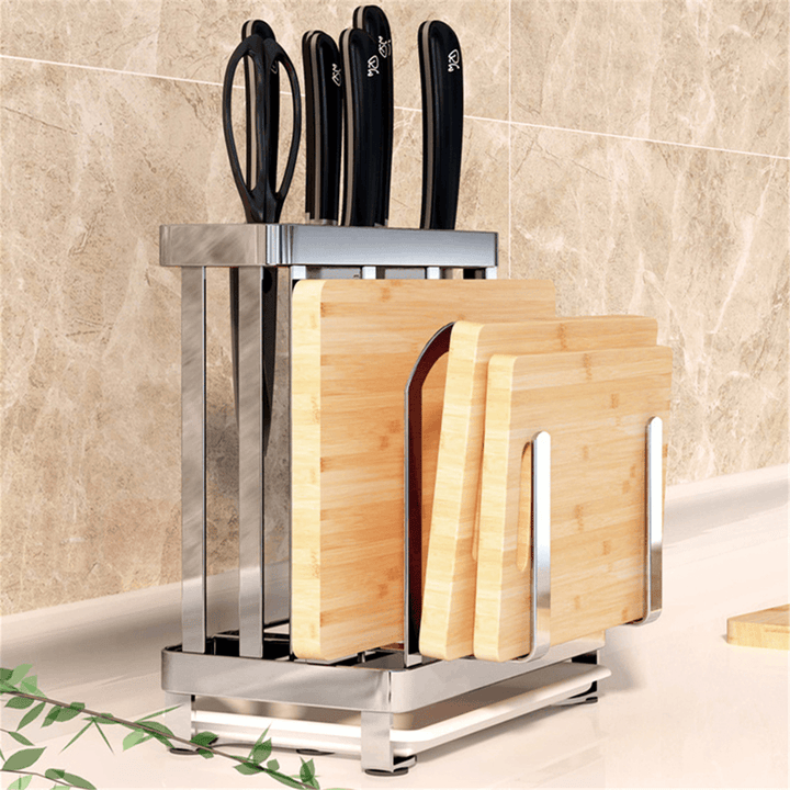 304 Stainless Steel Kitchen Shelf Drying Storage Holders Cutting Board Rack - MRSLM