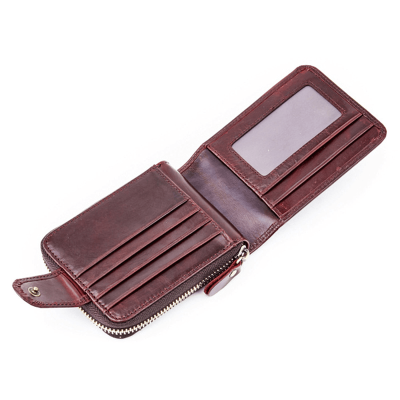 Men Genuine Leather Keys Coin Bag 16 Card Slots Wallet - MRSLM