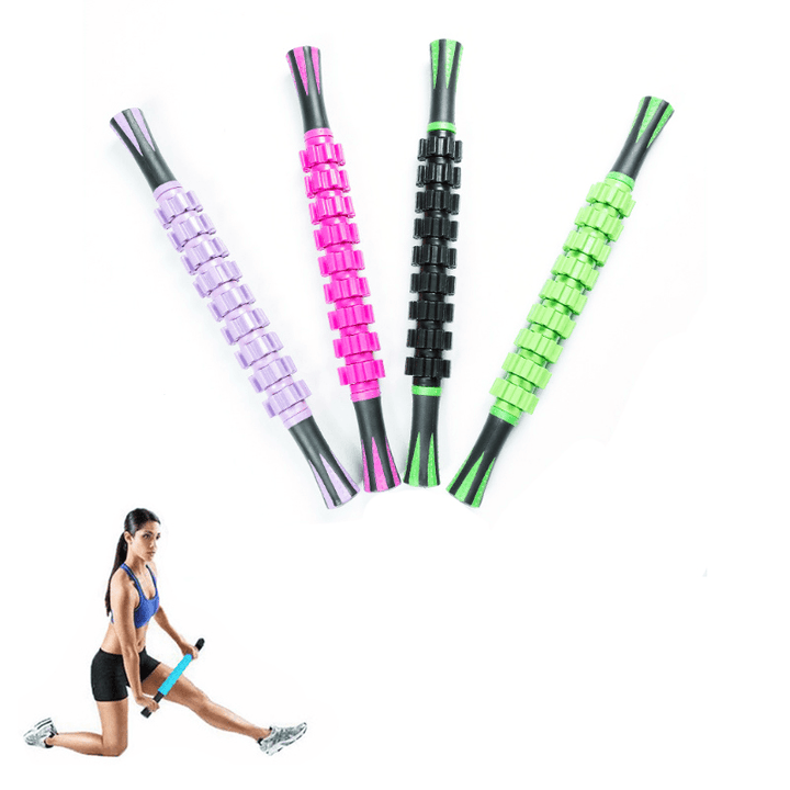 KALOAD 9 Beads Massage Rollers Fitness Sports Yoga Muscle Roller Stick Exercise Tools Eliminate Fat Health Care Bar - MRSLM