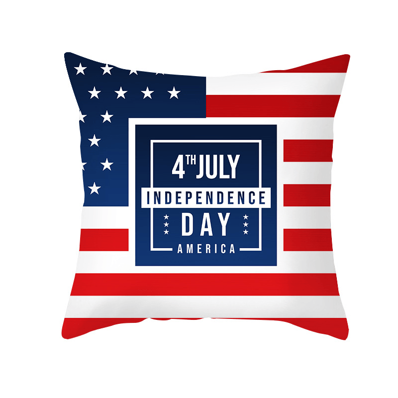 American Independence Day Pillowcase Custom Simple Peach Skin Cushion Cover Sofa Pillowcase Home - MRSLM