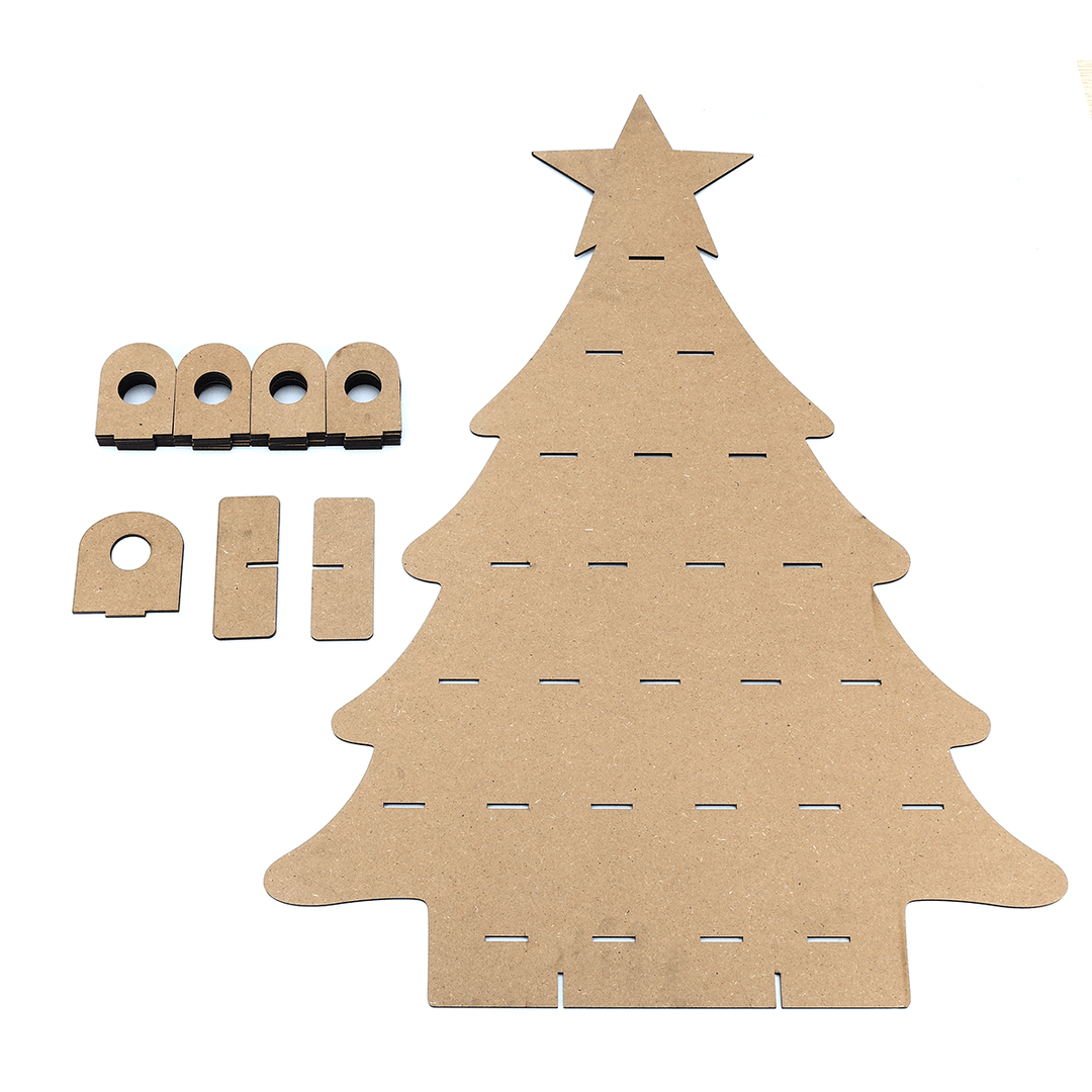 Wooden Family Advent Calendar Christmas Tree 25 Chocolates Stand Rack DIY Decorations - MRSLM