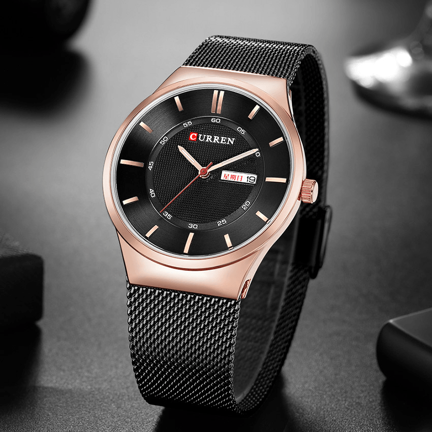 CURREN 8311 Ultra Thin Casual Style Quartz Watch Date Week Display Waterproof Men Watch - MRSLM