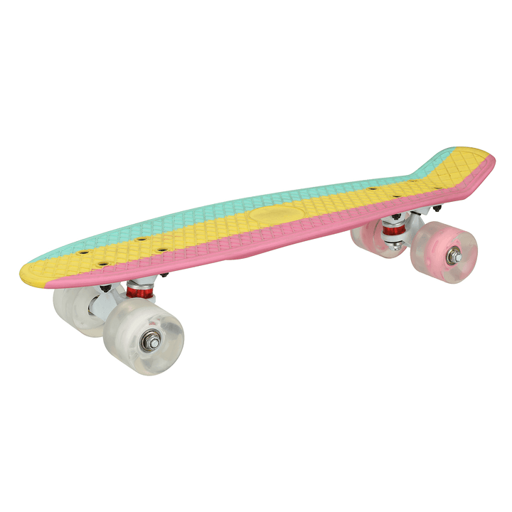 23Inch Kids Skateboard Flashing Four-Wheel Longboard Children Mini Cruiser Scooter Max Load 50Kg - MRSLM