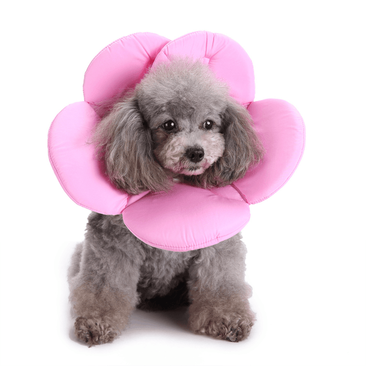 New Soft Sponge Flower Shape Dog Cat Collar Pet Elizabeth Circle Wound Healing Anti-Bite - MRSLM