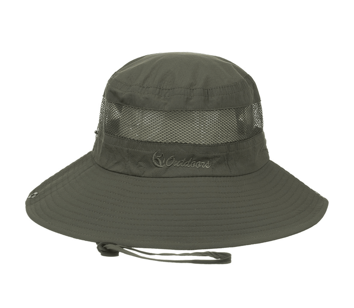 Mesh Breathable Solid Color Sunscreen Fisherman Hat Basin Hat - MRSLM