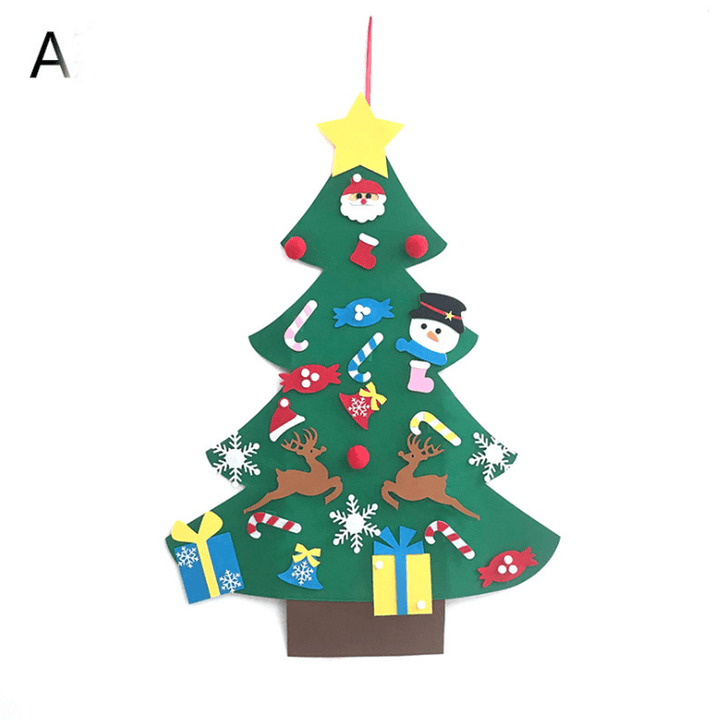 DIY Felt Christmas Tree with Glitter Ornaments Freely Paste Wall Hanging Christmas Trees Christmas Decorations Felt New Year Gift DIY Christmas Tree Kit - MRSLM