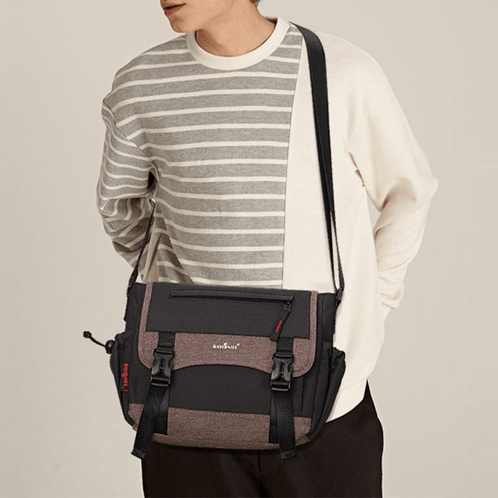 Men Denim Large Capacity Multi-Compartment Crossbody Shoulder Bag Sling Bag Travel Bag - MRSLM