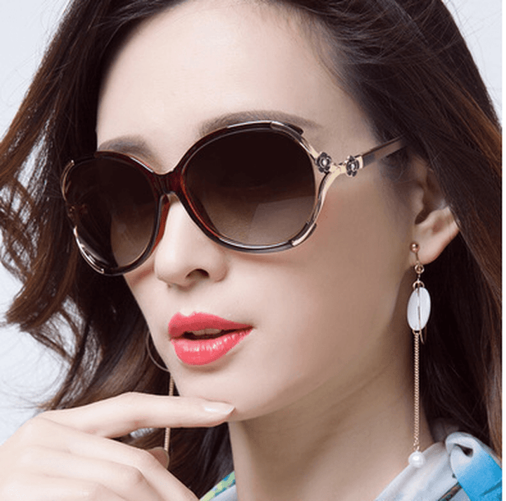 Sunglasses Ladies Sunglasses Anti-Ultraviolet Big Frame Glasses - MRSLM