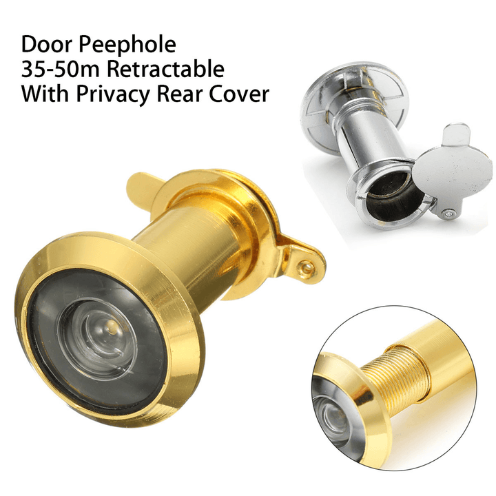 200° Retractable Peephole 35-50Mm Security Home Door Viewer Spyhole with Cover - MRSLM