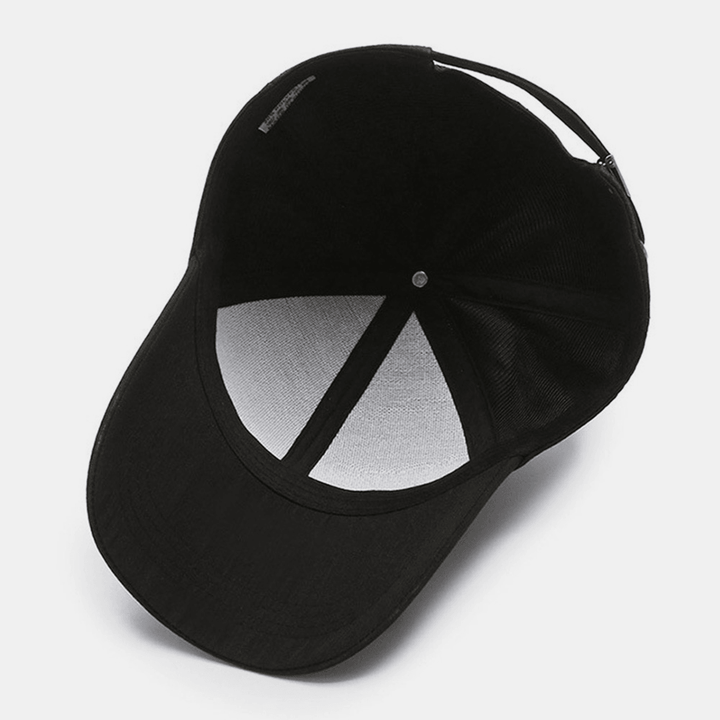 Men Dome Wide Brim Letter Pattern Baseball Cap Outdoor Travel Sunshade Adjustable Hat Peaked Cap - MRSLM