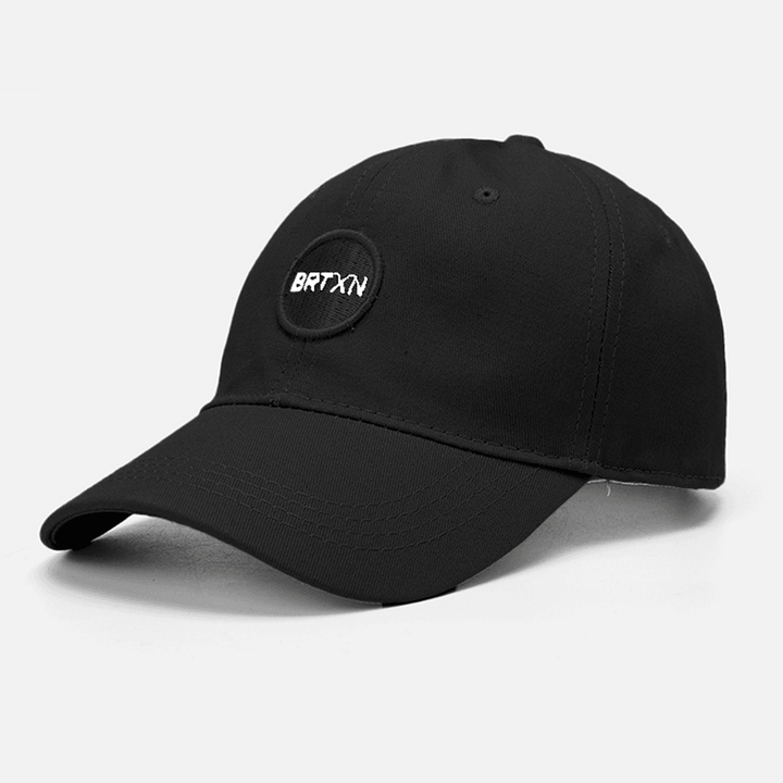 Unisex All-Match Cotton Letter round Label Embroidery Sunshade Baseball Cap - MRSLM