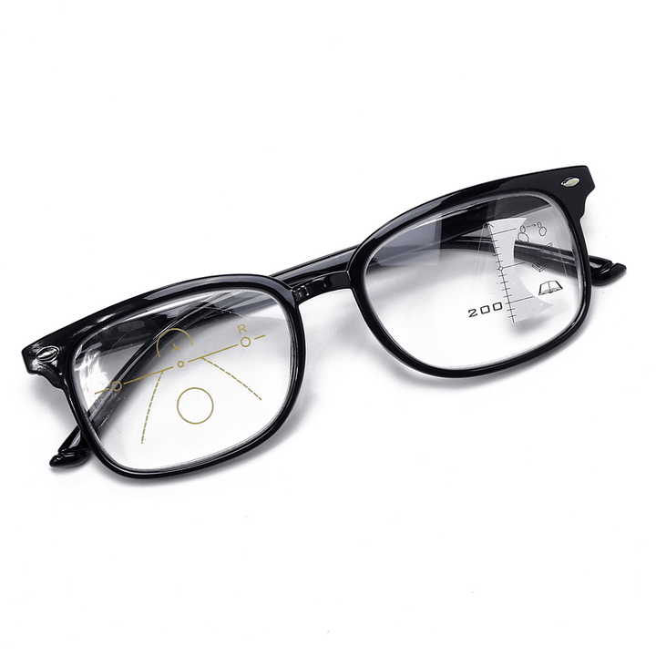 TR90 Retro Progressive Multi-Focus Reading Glasses Anti-Blue Light Dual-Use Multi-Function Glasses - MRSLM