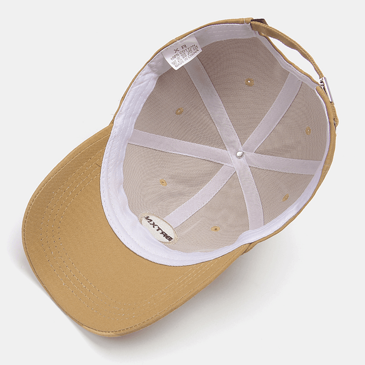 Unisex All-Match Cotton Letter round Label Embroidery Sunshade Baseball Cap - MRSLM