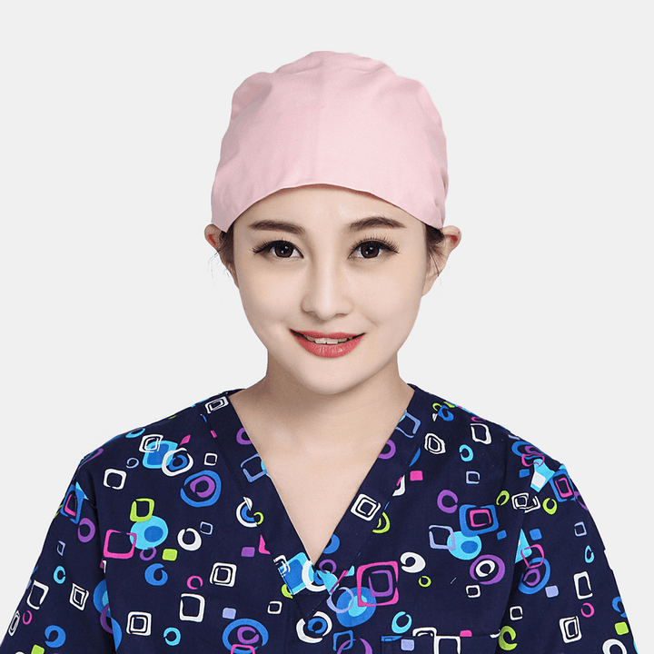 Surgical Cap Beauty Strap Solid Color Beautician Hat Scrub Caps - MRSLM