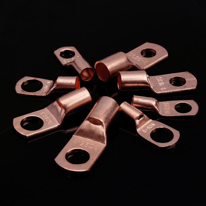 60Pcs Copper Ring Lug Terminal with Box Cable Lugs Crimp Terminals Wire Connector Terminal - MRSLM