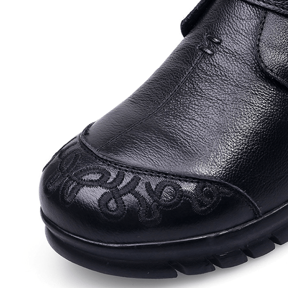 Round Toe Genuine Leather Ankle Boots - MRSLM