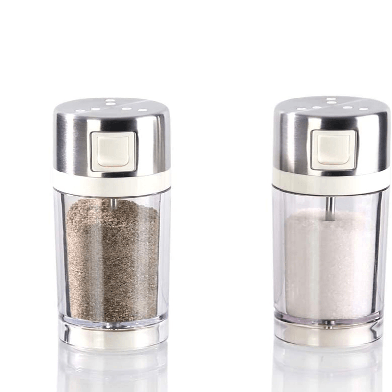 KITCHENDAO 2PCS Automatic Opening Closing Salt Pepper Shakers Seasoning Bottle Set - MRSLM