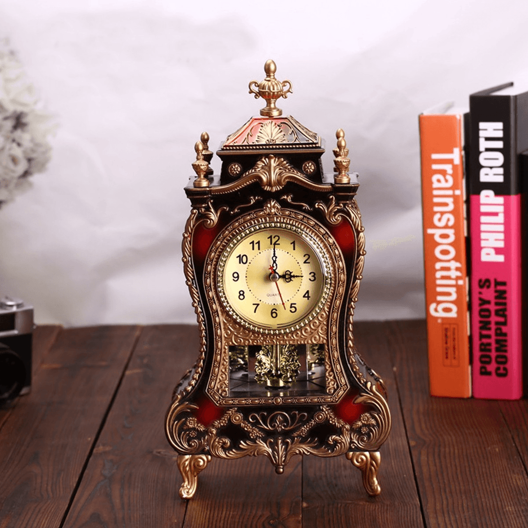 Desk Pendulum Alarm Clock Vintage Clock Classical Cabinet Creative Imperial Furnishing Sit Pendulum Clock - MRSLM