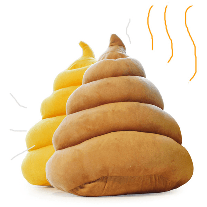 Funny Creative Brown Yellow Poo Shape Throw Pillow Bed Sofa Chair Plush Cushion - MRSLM