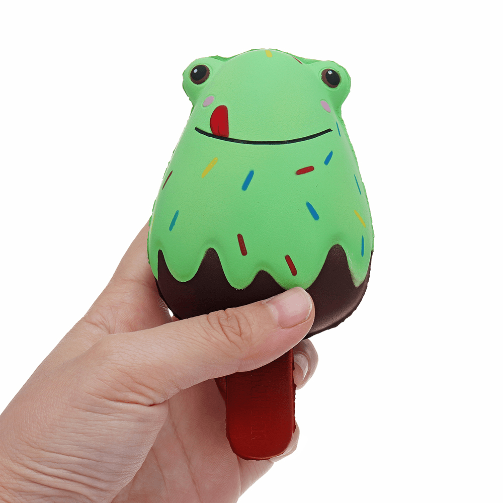 Sanqi Elan Frog Popsicle Ice-Lolly Squishy 12*6CM Licensed Slow Rising Soft Toy with Packaging - MRSLM