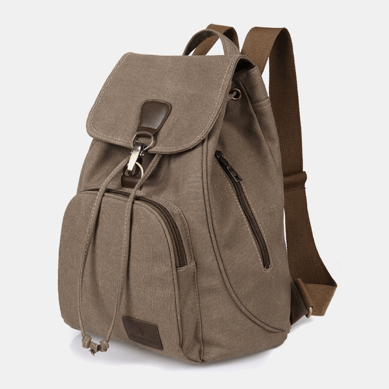 Unisex Canvas Drawstring Large Capacity Travel 15 Inch Multi-Carry Bag Backpack Shoulder Bag Handbag - MRSLM