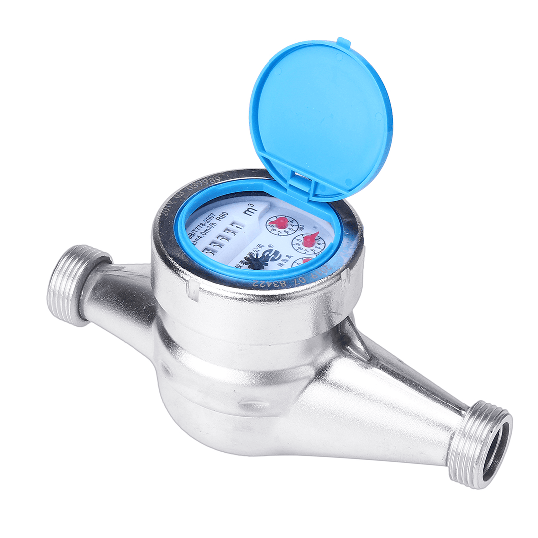 15/20Mm Steel Wet Cold Water Flow Meter Measuring Tap Table Counter Home Garden Tools - MRSLM