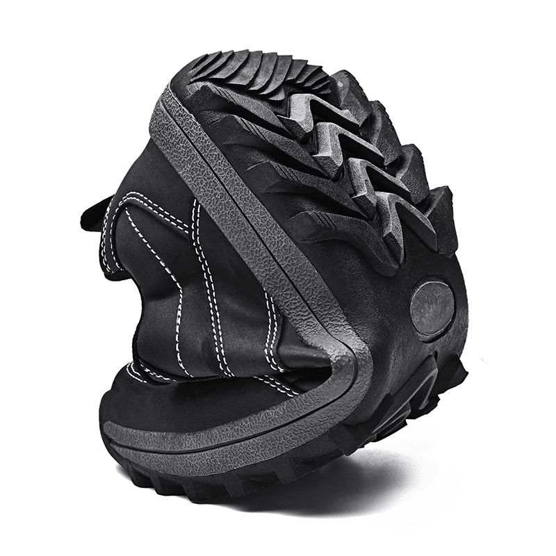 Men Microfiber Leather Non Slip Soft Sole Outdoor Hiking Shoes - MRSLM