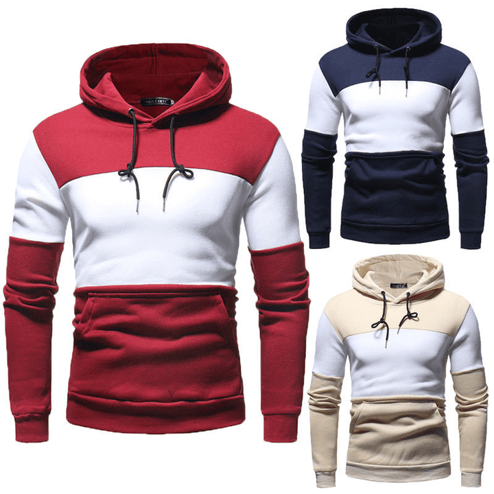 Men'S Clothing Splicing Collision Color Large Size Hoodie - MRSLM