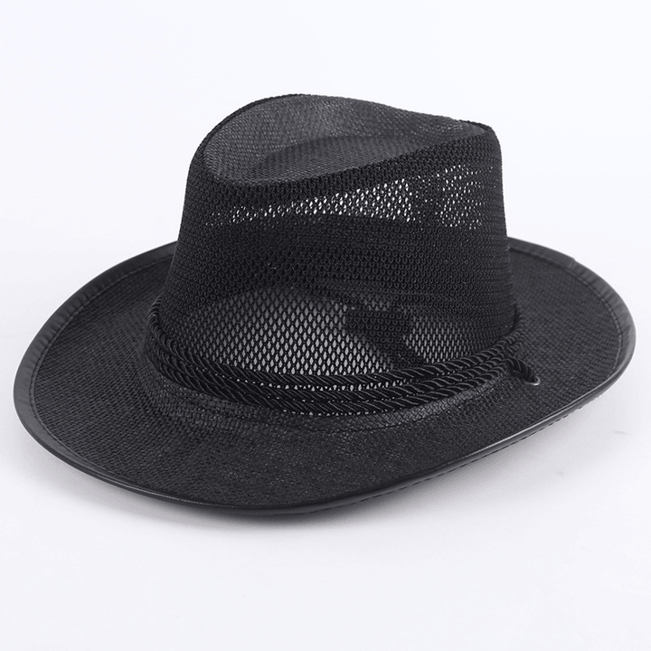 Outdoor Straw Hat Male Summer Seaside Beach Hat Western Cowboy Hat - MRSLM