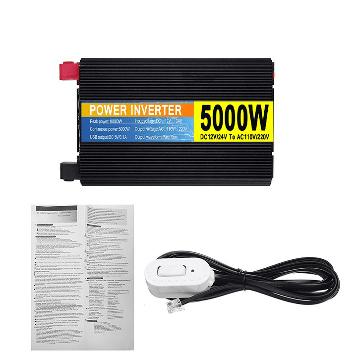 5000W Car Power Pure Sine Wave Car Inverter DC 12V/24V to AC220V~240V - MRSLM